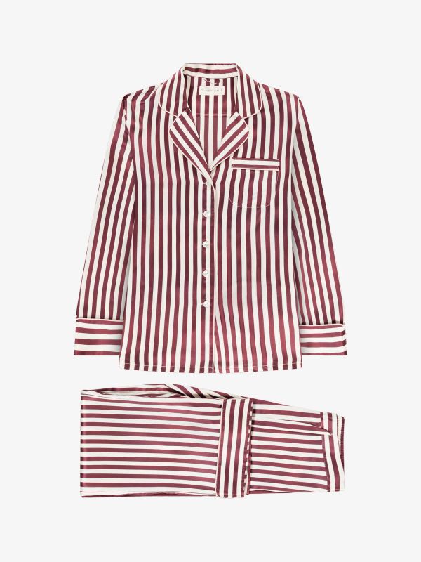 Pyjama Set rot gestreift