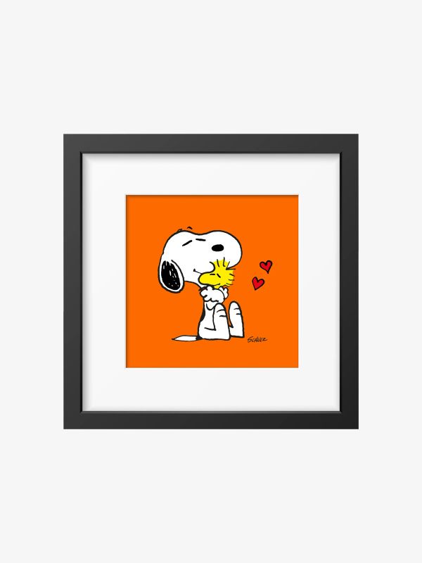 Gerahmter Druck PEANUTS orange