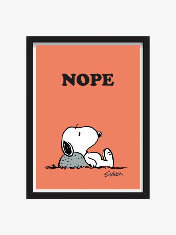 Poster gerahmt "Peanuts Nope" orange