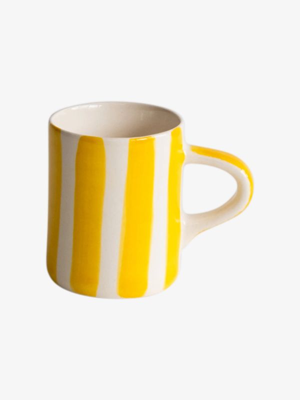 Tasse Espresso dunkelgelb gestreift