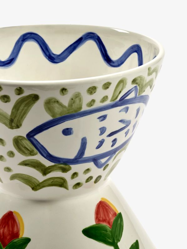 Vase SANTIAGO blanc/à petits motifs, SERAX