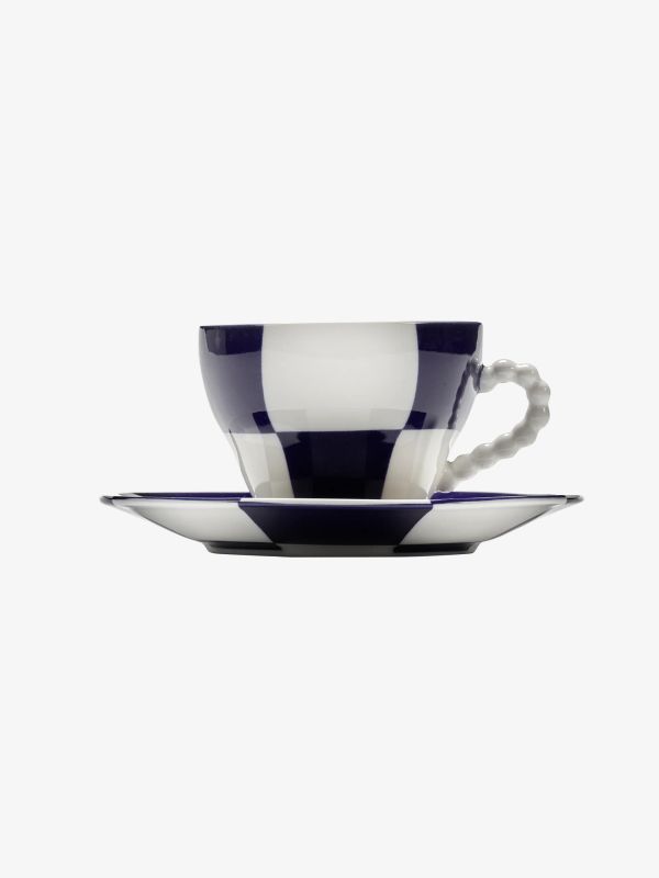 Tasse et soucoupe FÊTE DES BÊTES bleu, SERAX