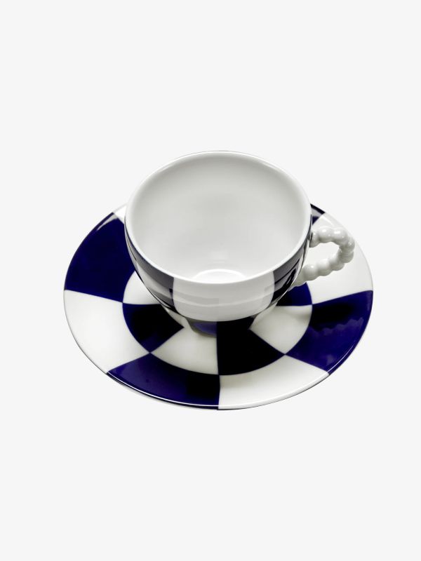 Tasse et soucoupe FÊTE DES BÊTES bleu, SERAX