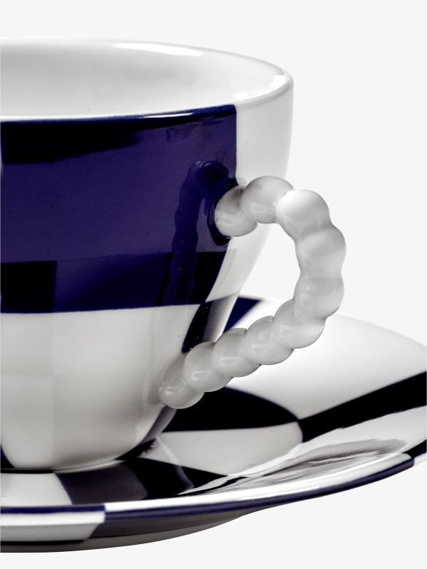 Tasse et soucoupe FÊTE DES BÊTES bleu, SERAX