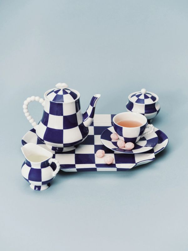 Tasse et soucoupe FÊTE DES BÊTES bleu, SERAX