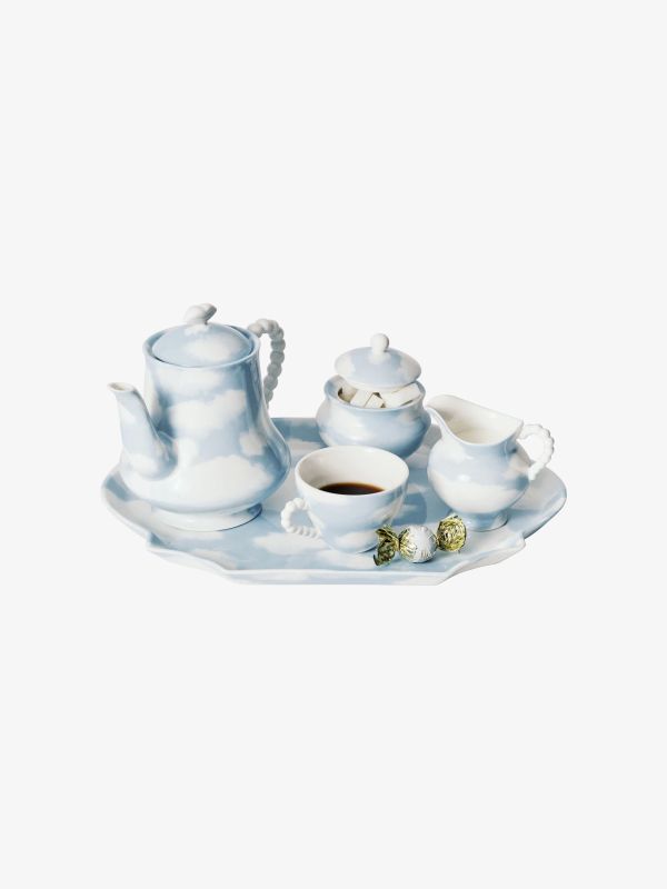 Tasse et soucoupe RÊVES bleu gris, SERAX