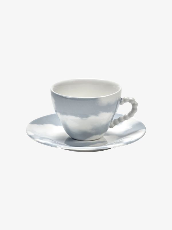 Tasse et soucoupe RÊVES bleu gris