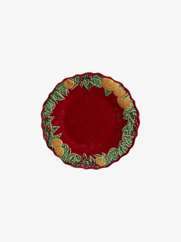 Dessertteller Christmas Garland bordeaux