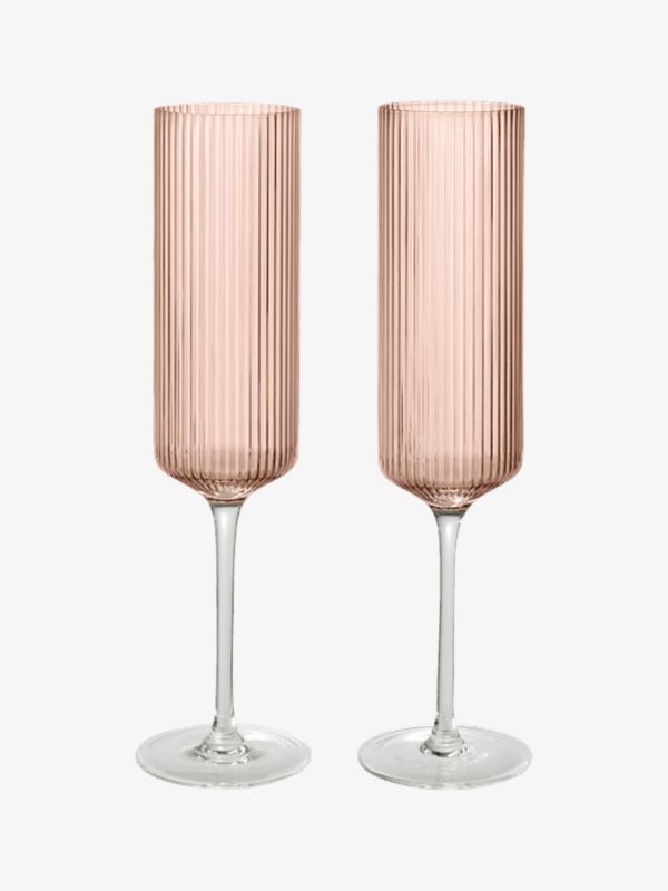 Lot de 2 flûtes à champagne Ripple transparent