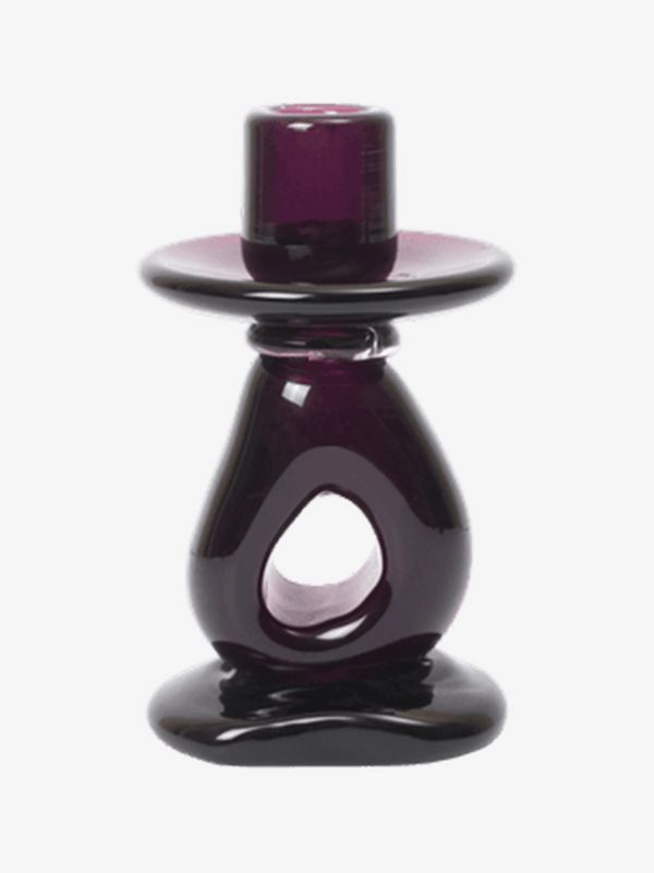 bougeoir Damo à carreaux violet foncé, FERM LIVING