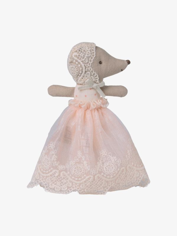 poupée de chiffon "Babymaus im Kleid" poudré