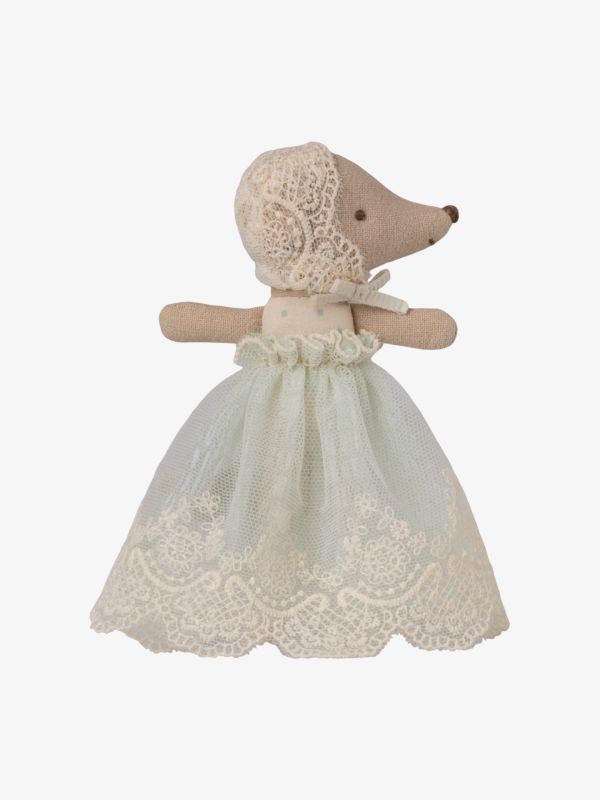 poupée de chiffon "Babymaus im Kleid" menthe