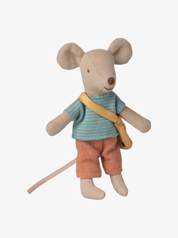 poupée de chiffon "Kleiner Bruder - Maus mit Tasche"