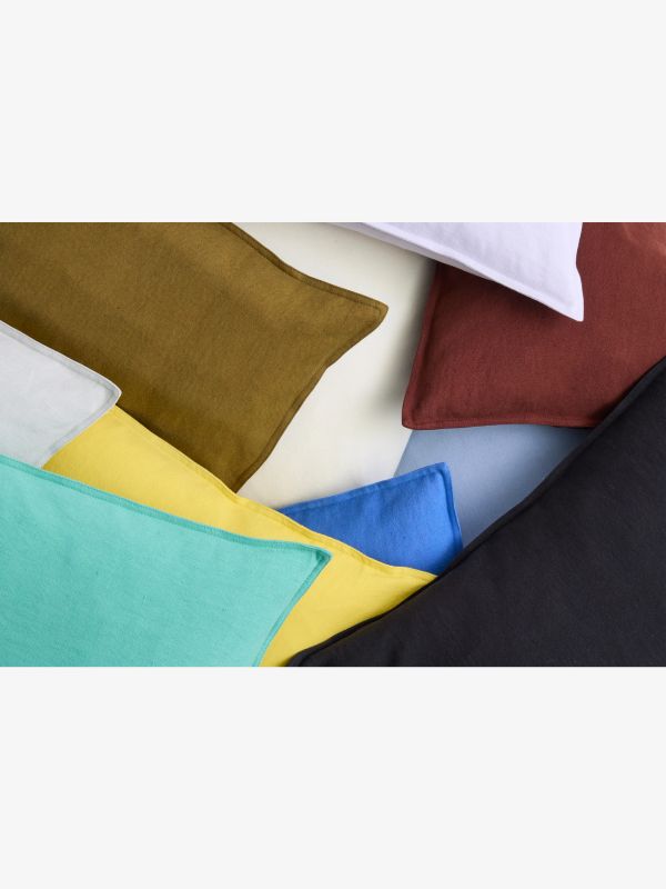 Housses de coussins avec remplissage LINEN jaune clair, HAY