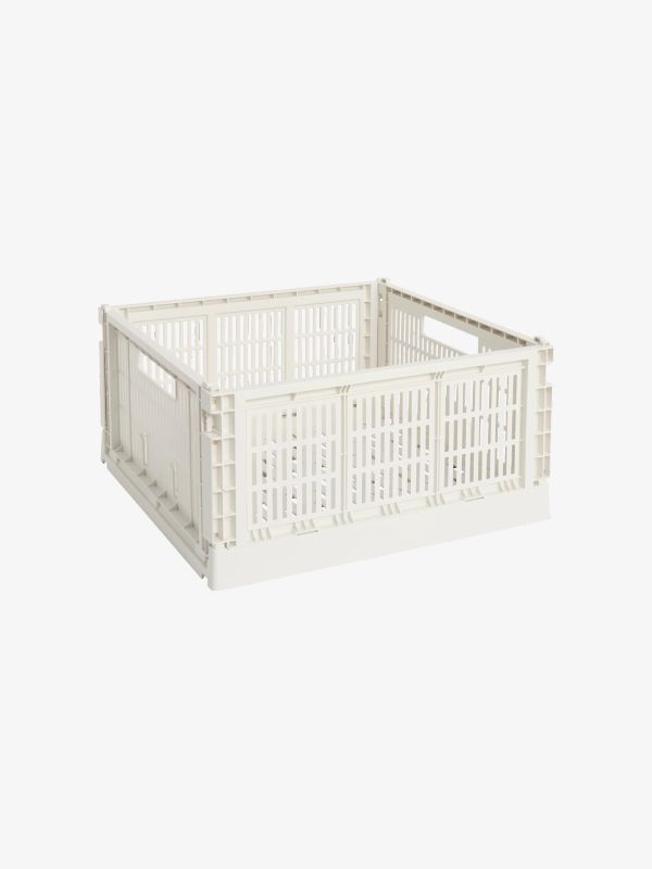 Caisse pliante CRATE CRATE blanc cassé