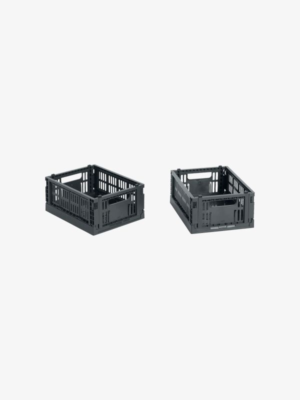 Caisses de couleur Mini 2 sets CRATE anthracite