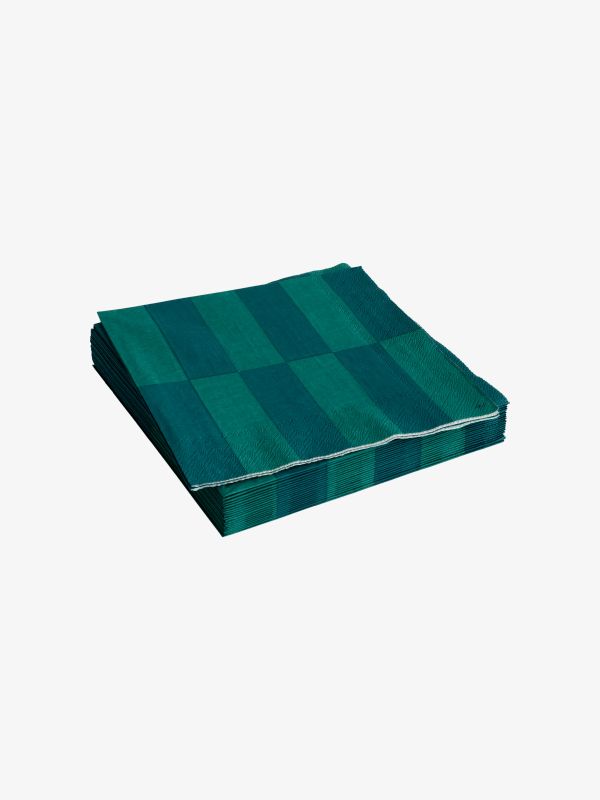 Serviettes de table PATTERN à carreaux vert foncé