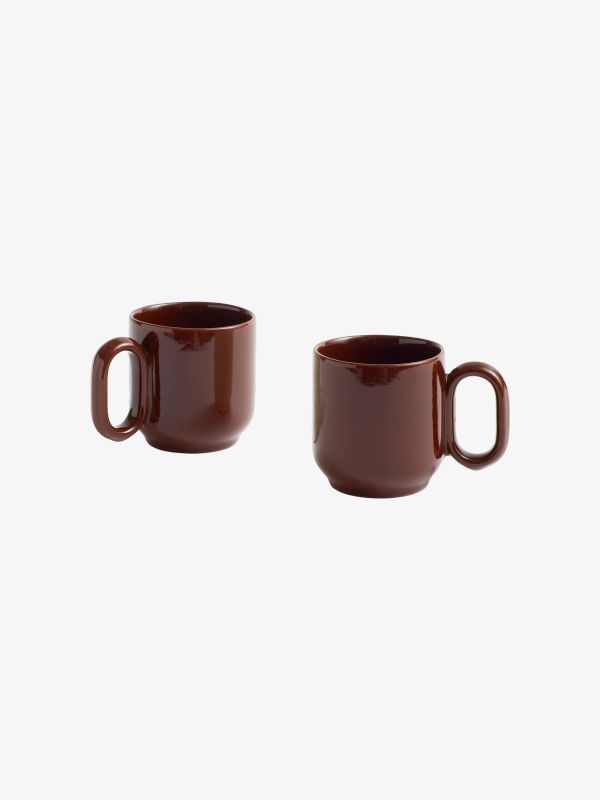 Ensemble de gobelets BARRO rayé brun foncé