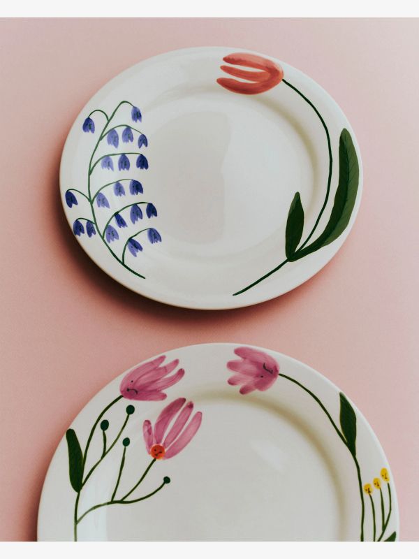 Assiette LA PITTURA blanc/à petits motifs, HAY