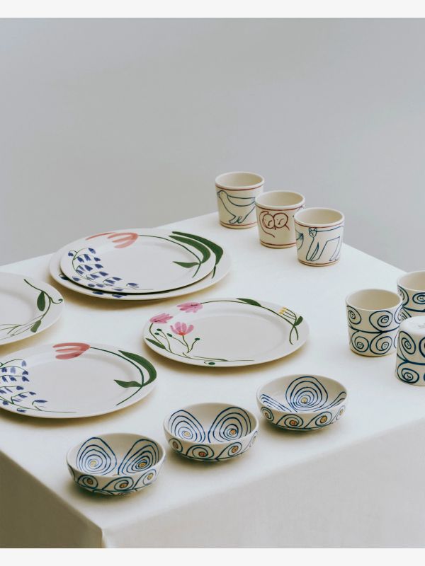 Assiette LA PITTURA blanc/à petits motifs, HAY