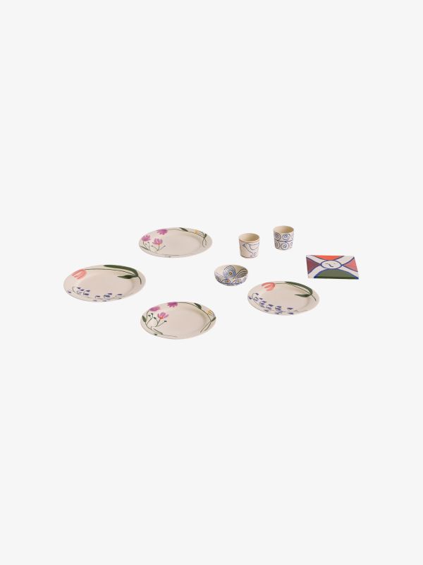 Assiette LA PITTURA blanc/à petits motifs, HAY