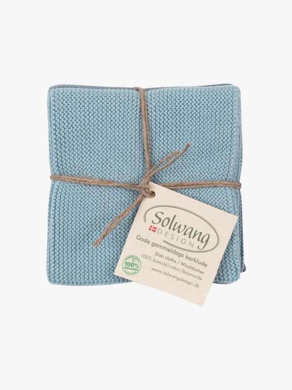 Lot de 3 lavettes bleu délavé, SOLWANG