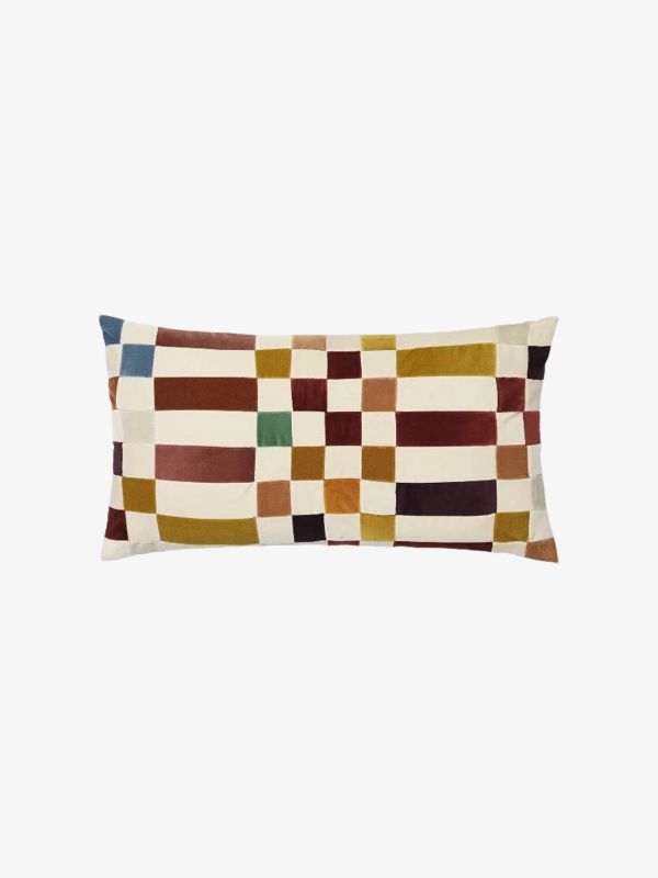 Housses de coussins avec remplissage NELLY brun/à petits motifs