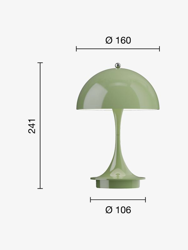 Tischlampe PANTHELLA 160 lindgrün, LOUIS POULSEN