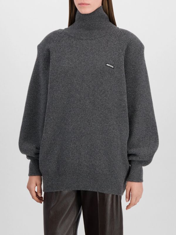 Wollpullover grau gestreift, ROTATE