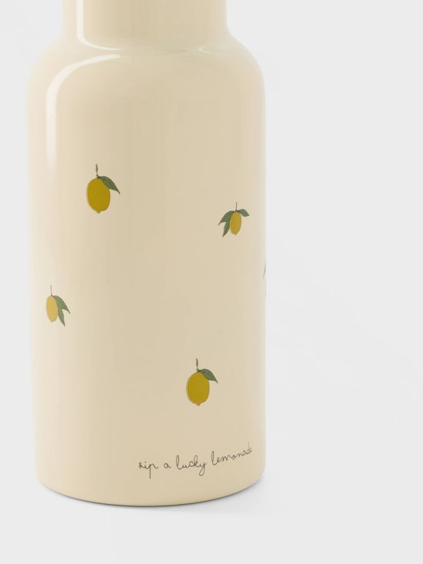 Bouteille à boire jaune/à petits motifs, KONGES SLØJD