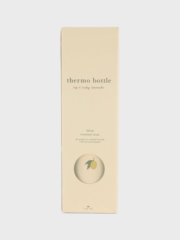Bouteille à boire jaune/à petits motifs, KONGES SLØJD