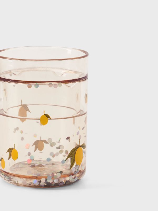 Gobelet à paillettes jaune/à petits motifs, KONGES SLØJD