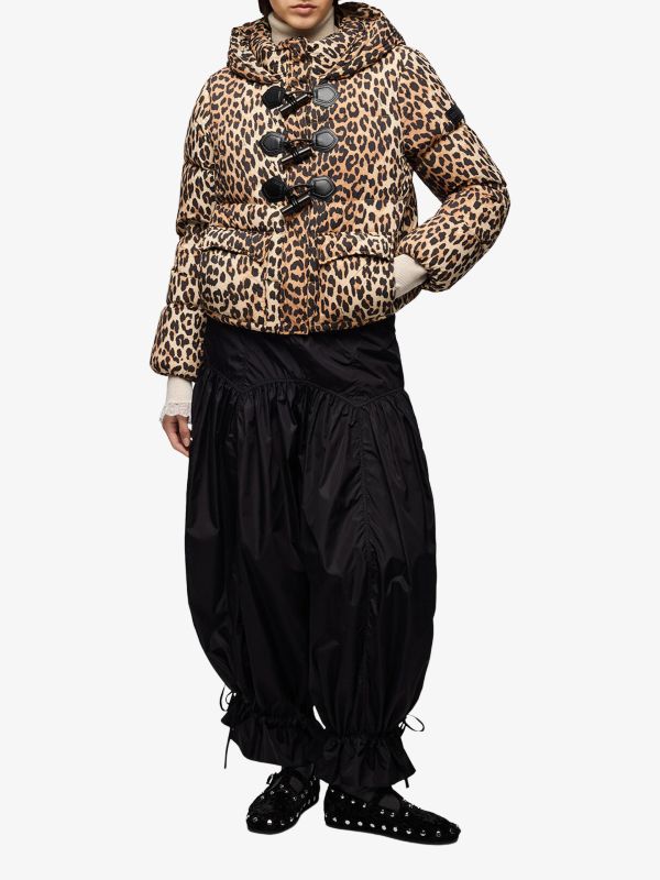 Veste en duvet  brun/à petits motifs, GANNI