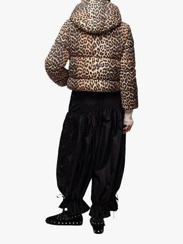 Veste en duvet  brun/à petits motifs, GANNI