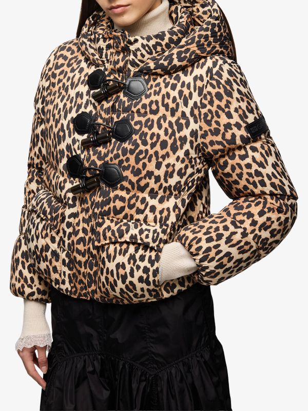 Veste en duvet  brun/à petits motifs, GANNI