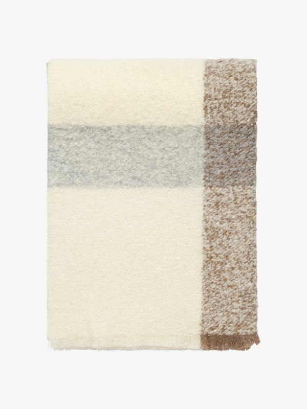 Wohndecke Lava dunkelbeige kariert