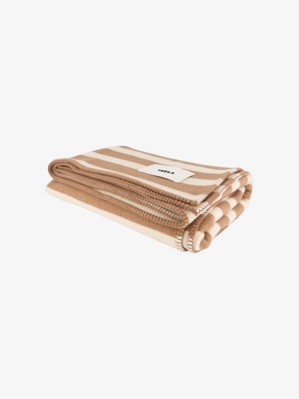 Couverture d'intérieur rayé beige foncé