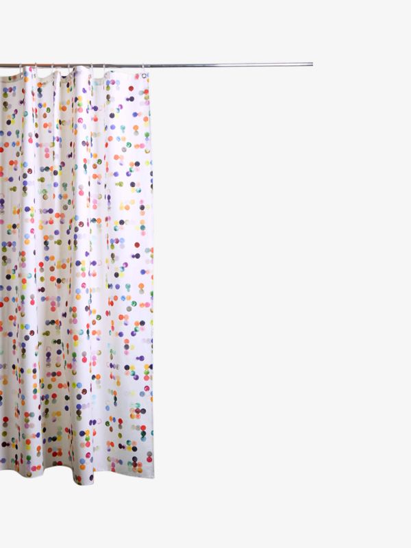 Rideau de douche DOTTY blanc/à petits motifs, ZIGZAGZURICH