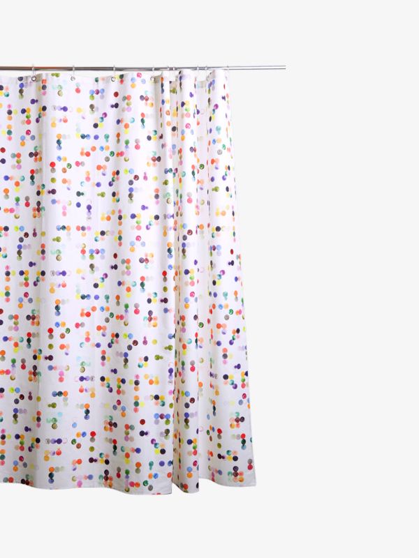 Rideau de douche DOTTY blanc/à petits motifs