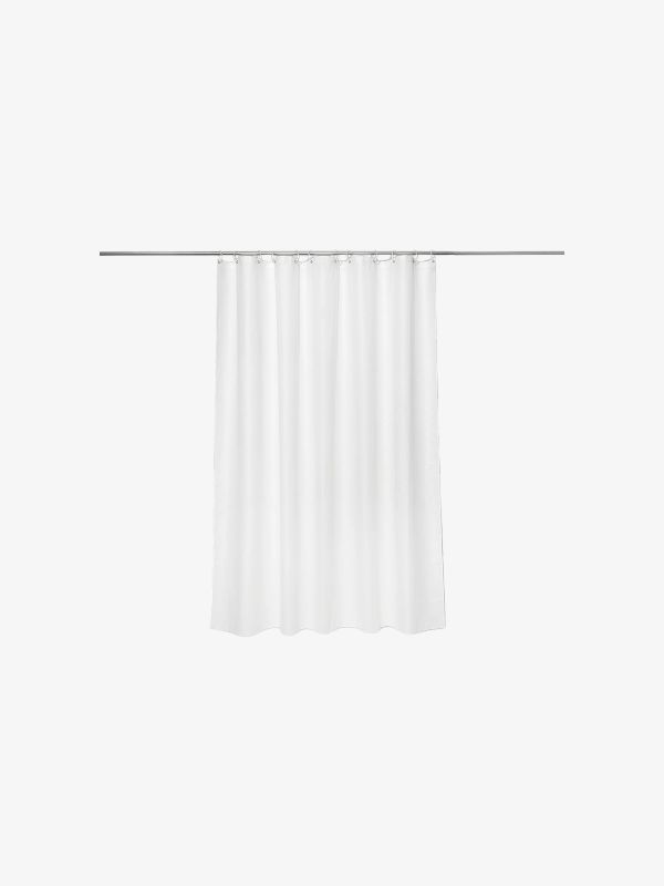 Rideau de douche en lin blanc