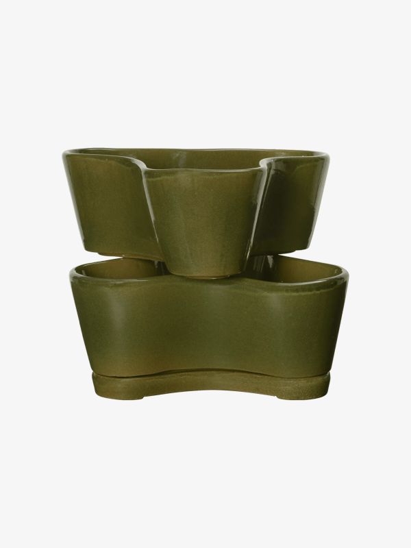 Boîte à plantes, set de 2 Gemi vert foncé