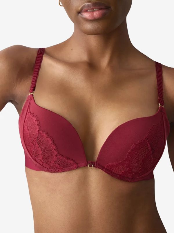 Soutien-gorge pigeonnant "Love in Lace" rouge foncé, TRIUMPH