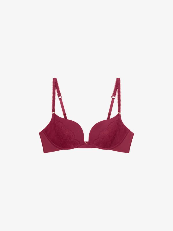 Push-Up BH "Love in Lace" dunkelrot