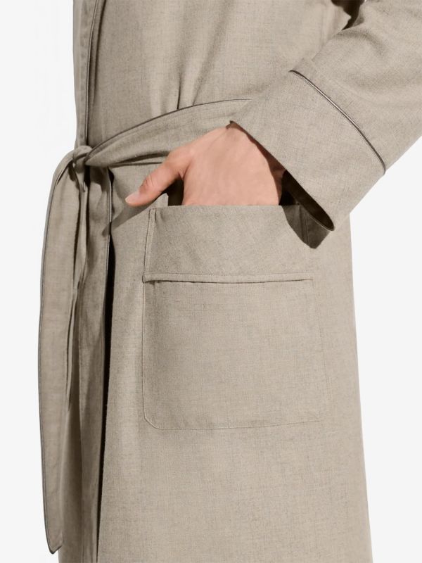 Robe de chambre "Cozy Flannel" brun clair, ZIMMERLI