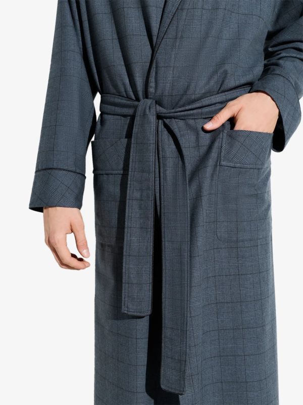 Robe de chambre "Cozy Flannel" bleu gris, ZIMMERLI
