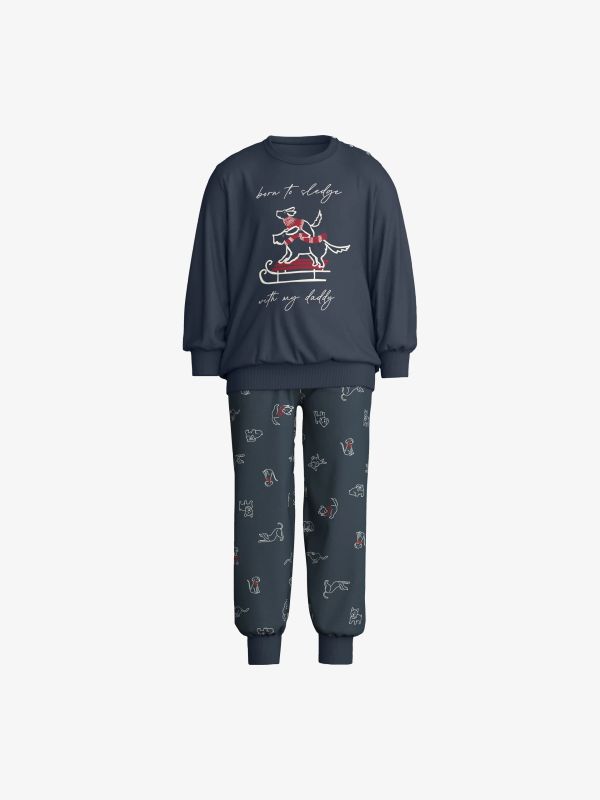 Pyjamas "Family & Friends" bleu foncé
