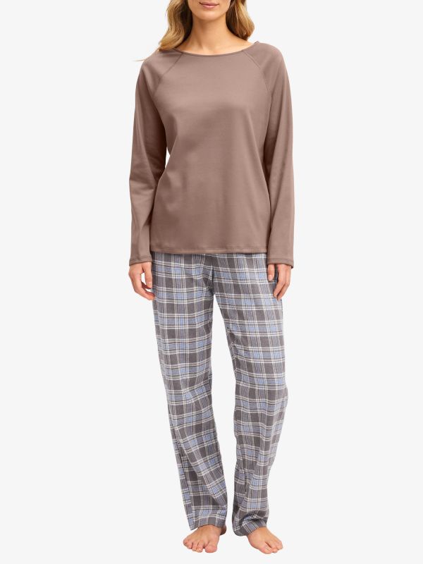 Pyjama Oberteil "Alpine M&M" trüffel, CALIDA