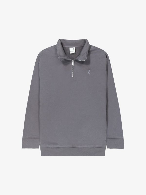 Pull à zip gris foncé mélangé