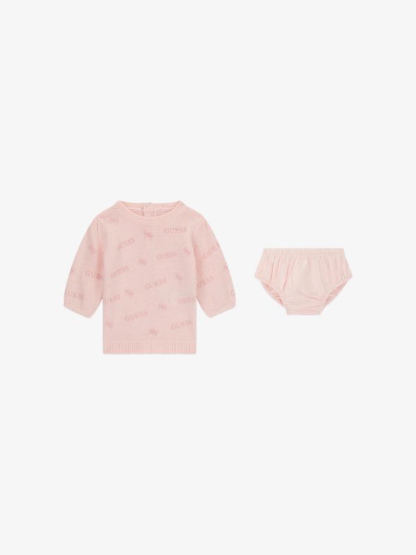 Kleid GUESS KIDS Strickkleid mit Höschen pink