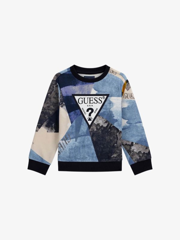 Pull GUESS KIDS Sweatshirt mit Camouflageprint bleu